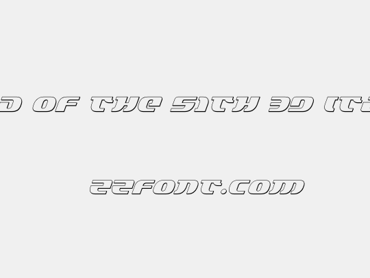 Lord of the Sith 3D Italic