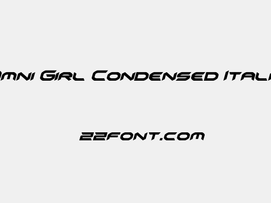 Omni Girl Condensed Italic