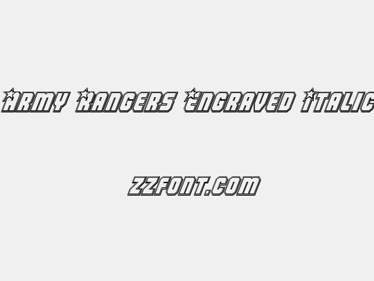 Army Rangers Engraved Italic