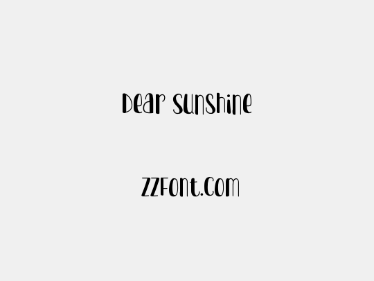 Dear Sunshine