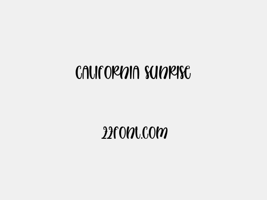 California Sunrise