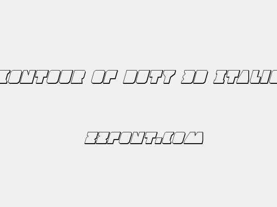 Contour of Duty 3D Italic