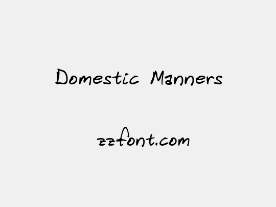 Domestic Manners