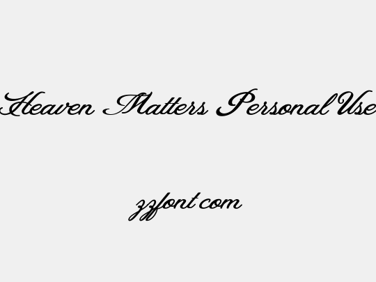 Heaven Matters Personal Use