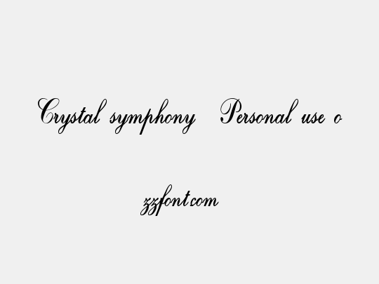 Crystal symphony  Personal use only