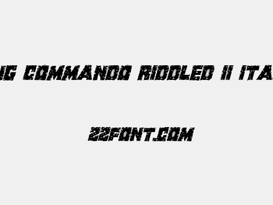 King Commando Riddled II Italic