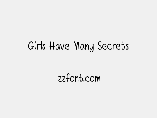 Girls Have Many Secrets