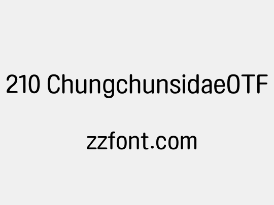 210 ChungchunsidaeOTF