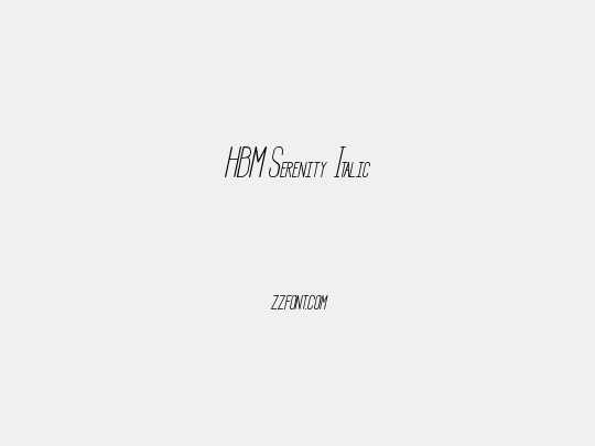 HBM Serenity Italic