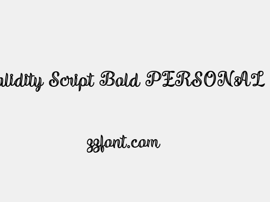 Validity Script Bold PERSONAL U