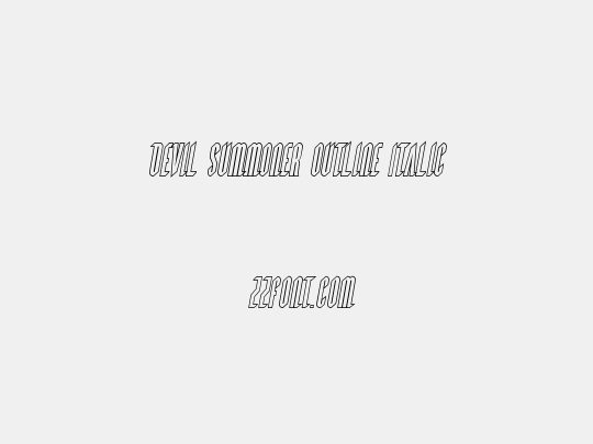 Devil Summoner Outline Italic