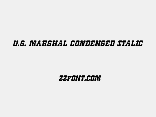 U.S. Marshal Condensed Italic