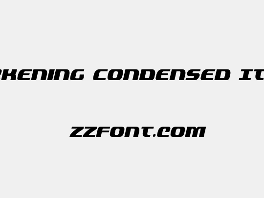 Quickening Condensed Italic