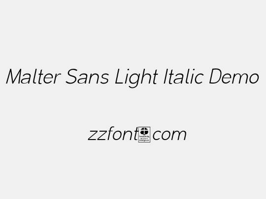 Malter Sans Light Italic Demo