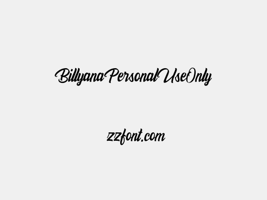 BillyanaPersonalUseOnly