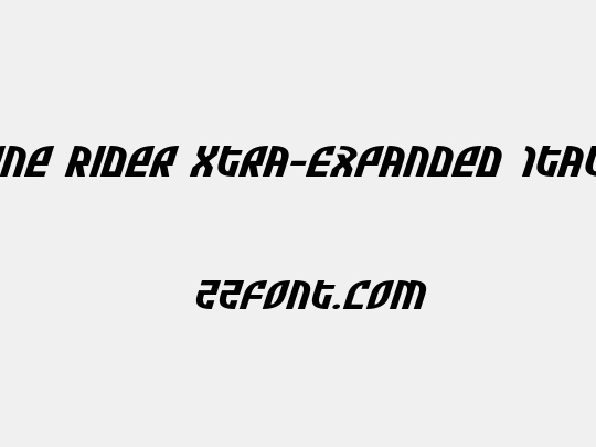 Zone Rider Xtra-Expanded Italic