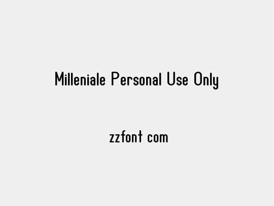 Milleniale Personal Use Only