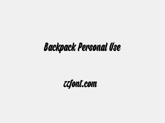 Backpack Personal Use