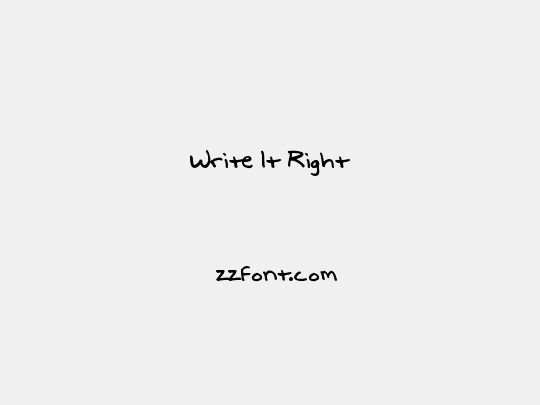Write It Right
