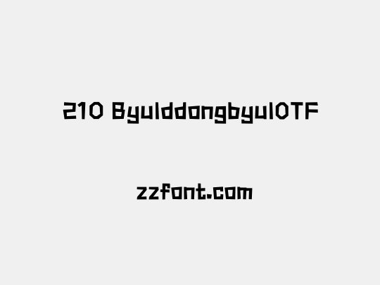 210 ByulddongbyulOTF