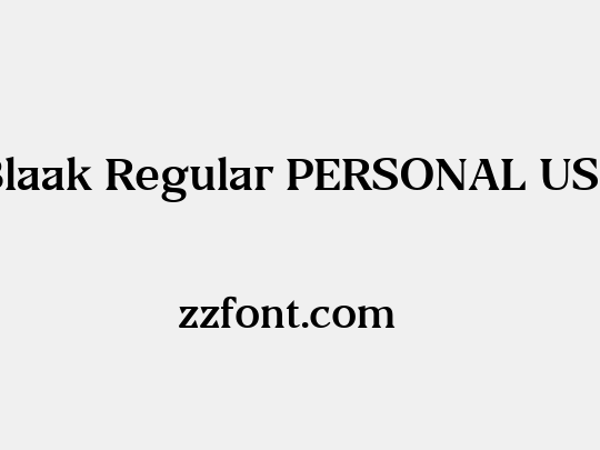 Blaak Regular PERSONAL USE