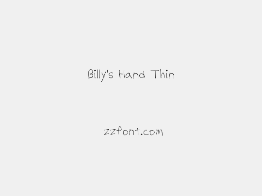 Billy's Hand Thin
