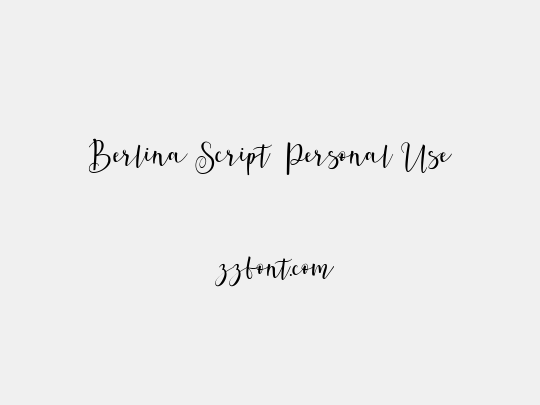 Berlina Script  Personal Use