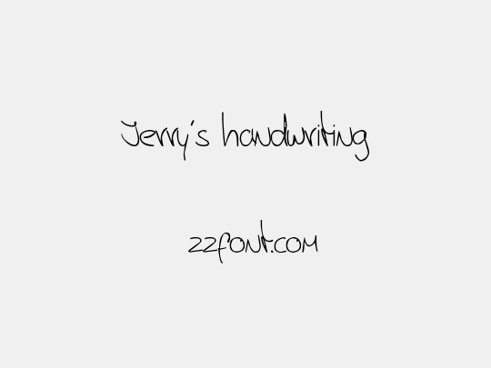 Jerry's handwriting