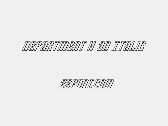 Department H 3D Italic