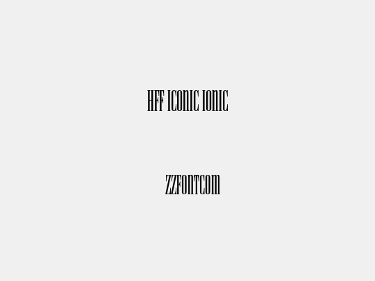 HFF Iconic Ionic