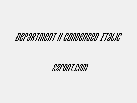 Department H Condensed Italic
