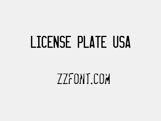 LICENSE PLATE USA