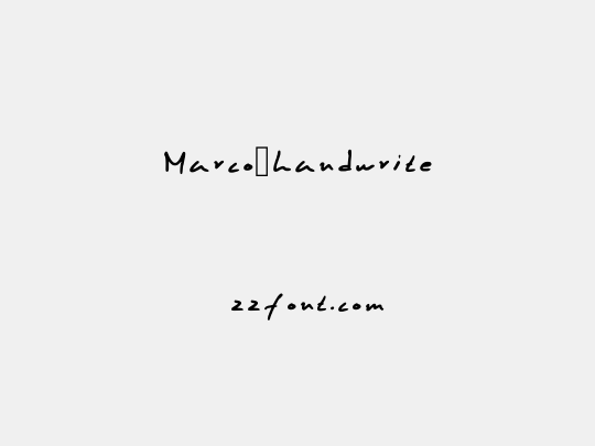 Marco_handwrite