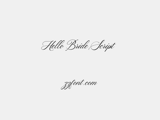 Hello Bride Script