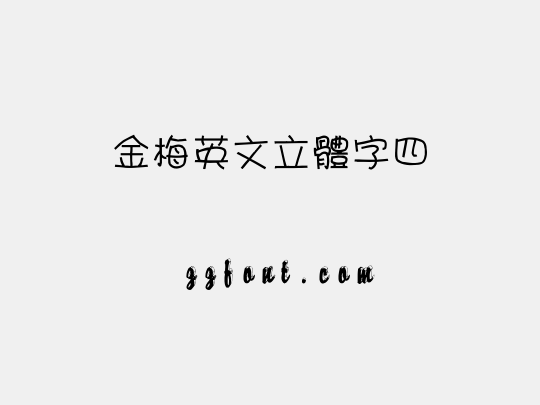 金梅英文立體字四