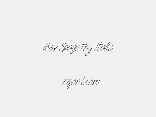 Box Spagethy Italic