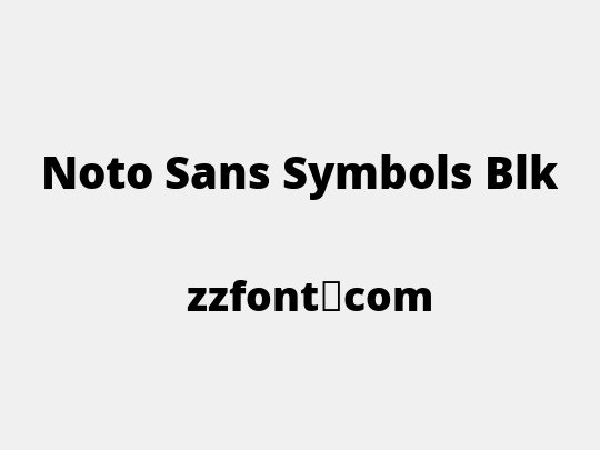 Noto Sans Symbols Blk