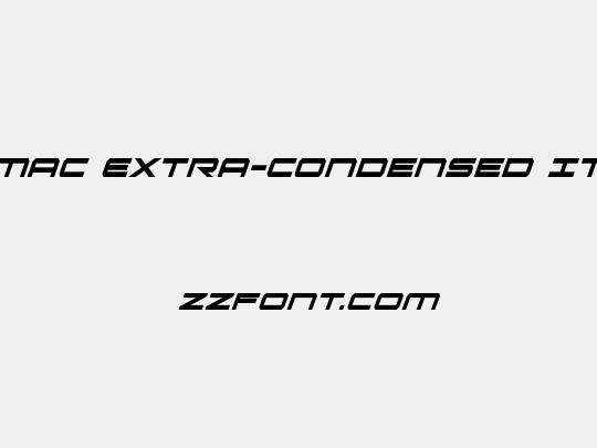 Oramac Extra-Condensed Italic