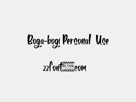 Boga-bogi Personal  Use