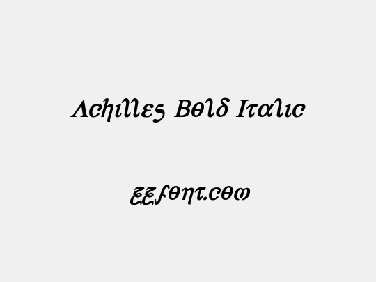 Achilles Bold Italic