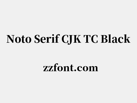Noto Serif CJK TC Black