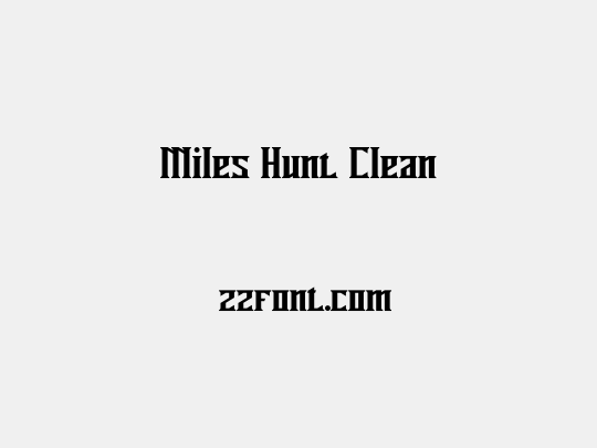 Miles Hunt Clean