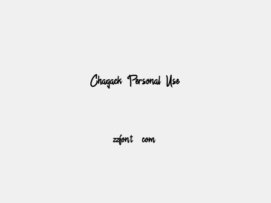 Chagack Personal Use