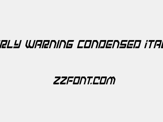 Early Warning Condensed Italic