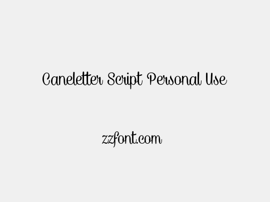 Caneletter Script Personal Use
