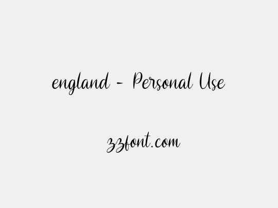 england - Personal Use
