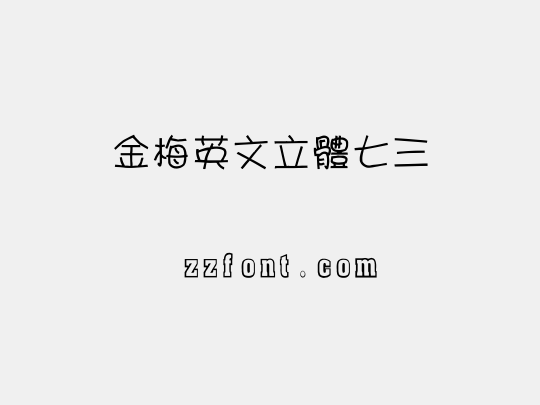 金梅英文立體七三