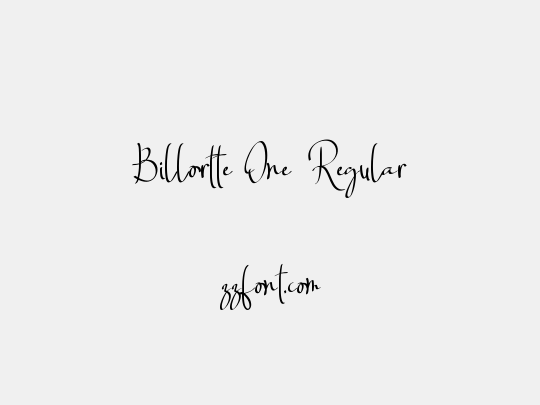 Billortte One_Regular