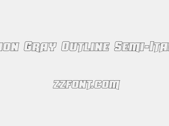 Union Gray Outline Semi-Italic