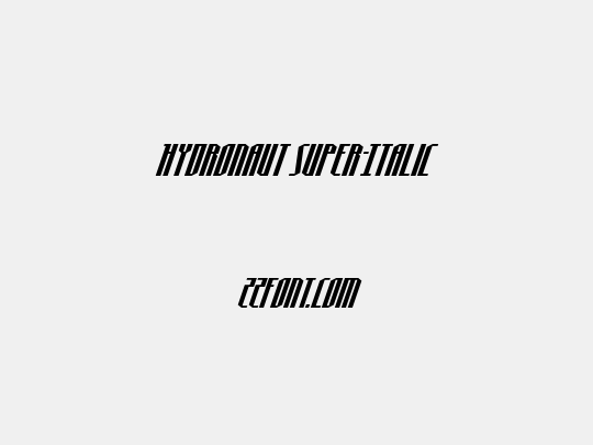 Hydronaut Super-Italic